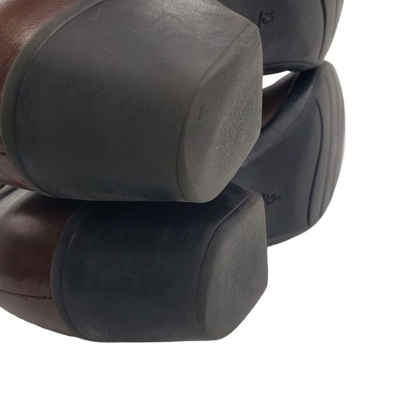 CLARKS Sz 9 Wide Ingalls Dover Brown Leather Side Zip Heeled Ankle Comfort Boots - Picture 11 of 14